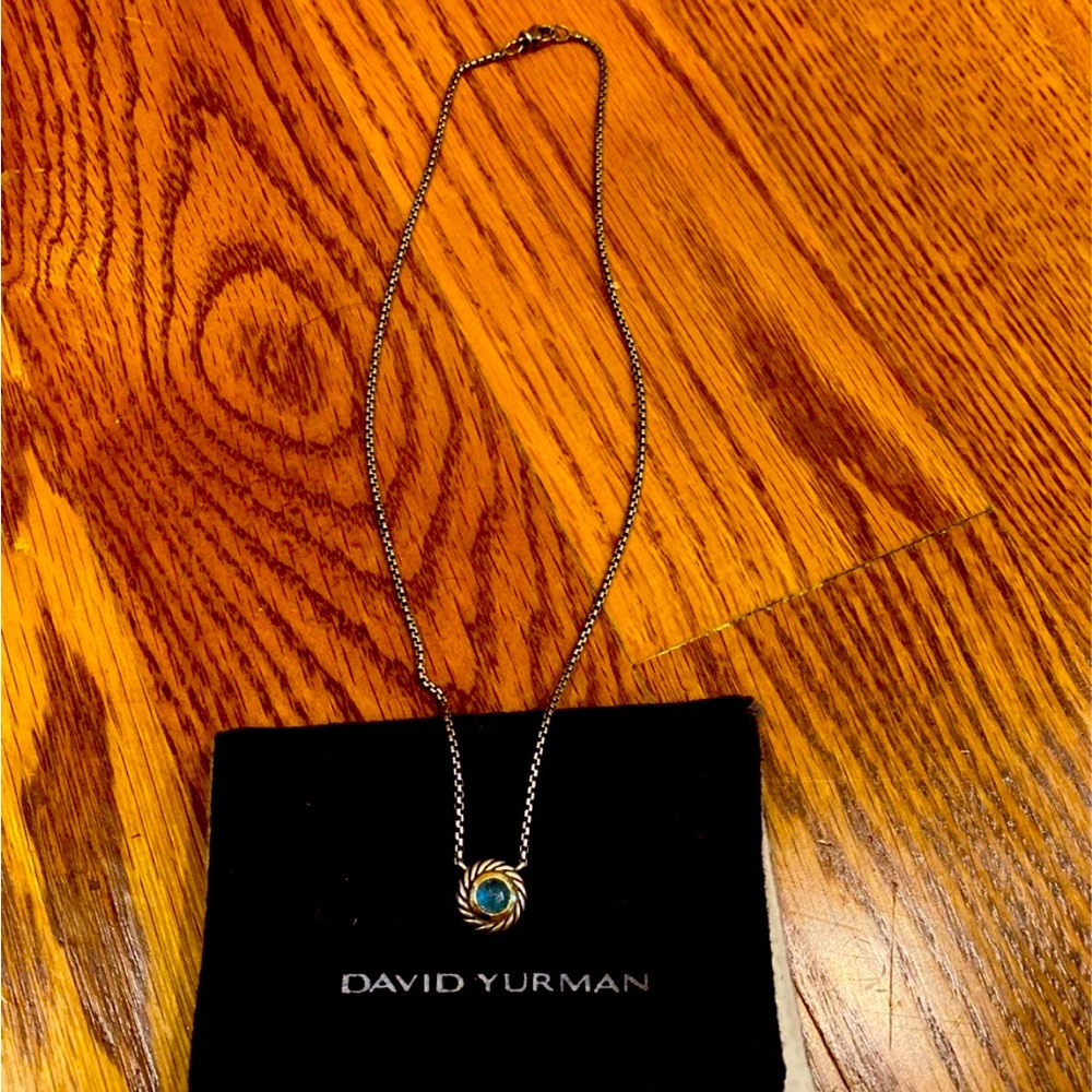 David Yurman Blue Topaz Cookie Necklace